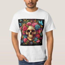 Calavera Floral: Belleza en el Más Allá T-Shirt