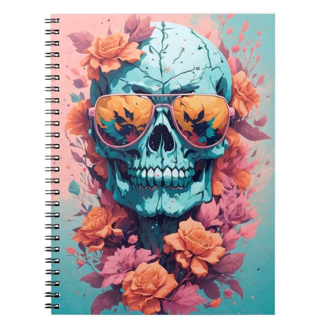 Calavera Floral Colorida Notizblock (Vorderseite)