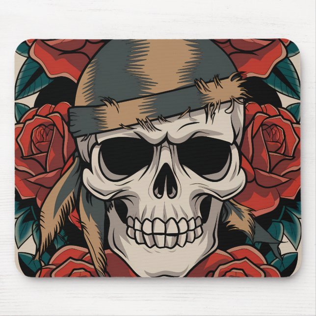 Calavera Floral Mousepad (Vorne)