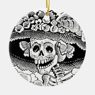 Calavera Garbancera (Catrina) von José Posada Keramikornament