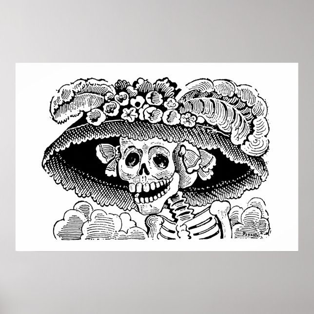 Calavera Garbancera von José Guadalupe Posada Poster (Vorne)
