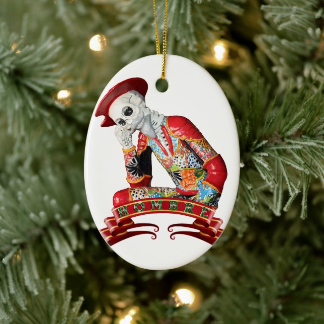 Calavera Mann Keramik Ornament (Baum)