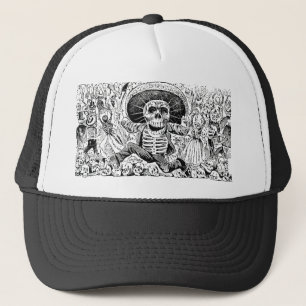 Calavera Oaxaqueña durch José Guadalupe Posada Truckerkappe