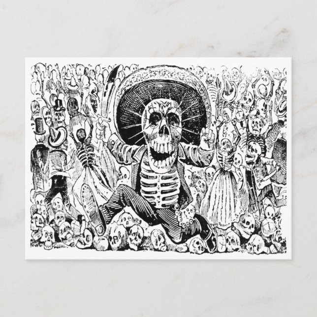 Calavera Oaxaqueña von José Guadalupe Posada 1903 Postkarte (Vorderseite)