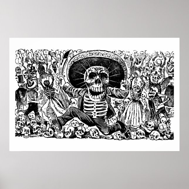 Calavera Oaxaqueña von José Guadalupe Posada Poster (Vorne)