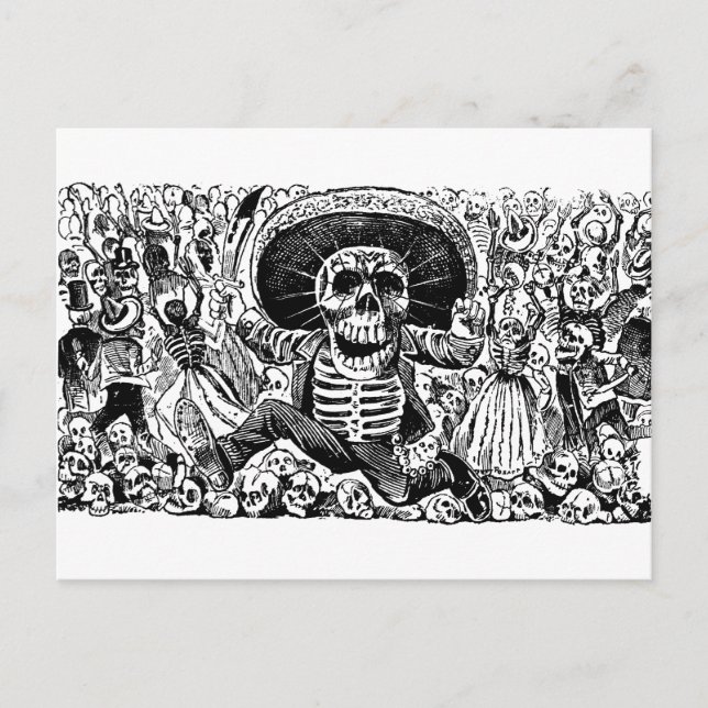 Calavera Oaxaqueña von José Guadalupe Posada Postkarte (Vorderseite)