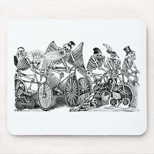 Calavera Radfahrer circa spätem 1800's Mexiko Mousepad (Vorne)