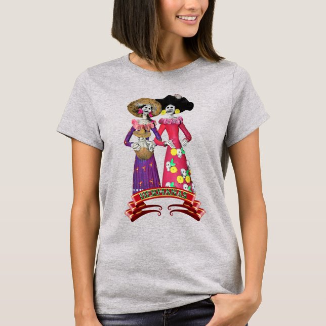 Calavera Schwestern T-Shirt (Vorderseite)