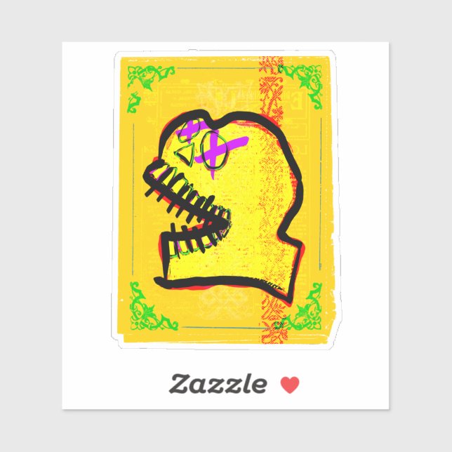 Calavera Skull Day of the Dead NFT Art Aufkleber (Blatt)