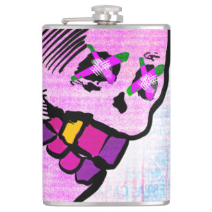 Calavera Skull Geek NFT Art Pink Lila Flachmann