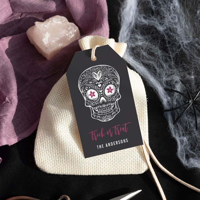 Calavera Skull Personalisiert Halloween Geschenkanhänger (Von Creator hochgeladen)