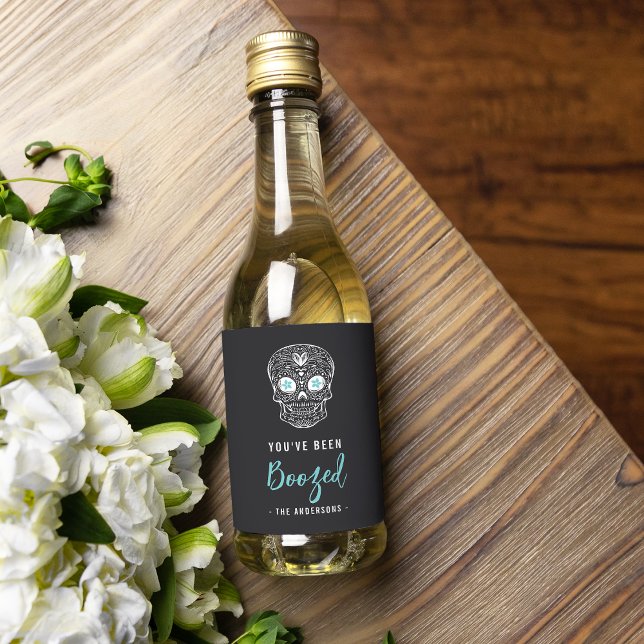 Calavera Skull Sie wurden zu Halloween gebootet Weinetikett (Von Creator hochgeladen)