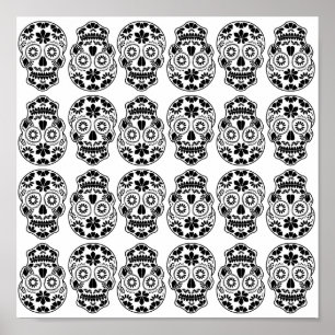 Calavera sugar skull candy_floral mexican calavera poster