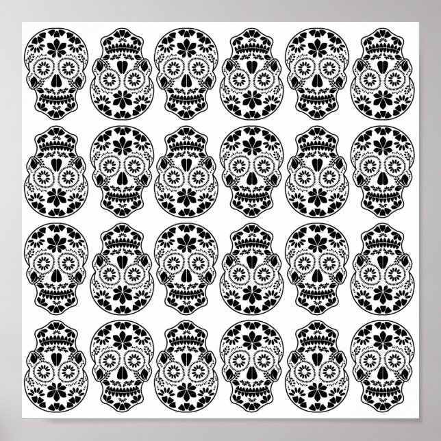 Calavera sugar skull candy_floral mexican calavera poster (Vorne)