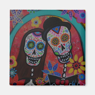 Calavera Tag des toten Hochzeits-Magneten Magnet