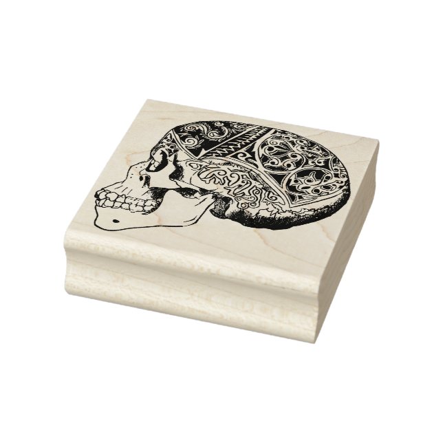 Calavera Zucker Skull Illustration Kunst Briefmark Gummistempel (Stempel)