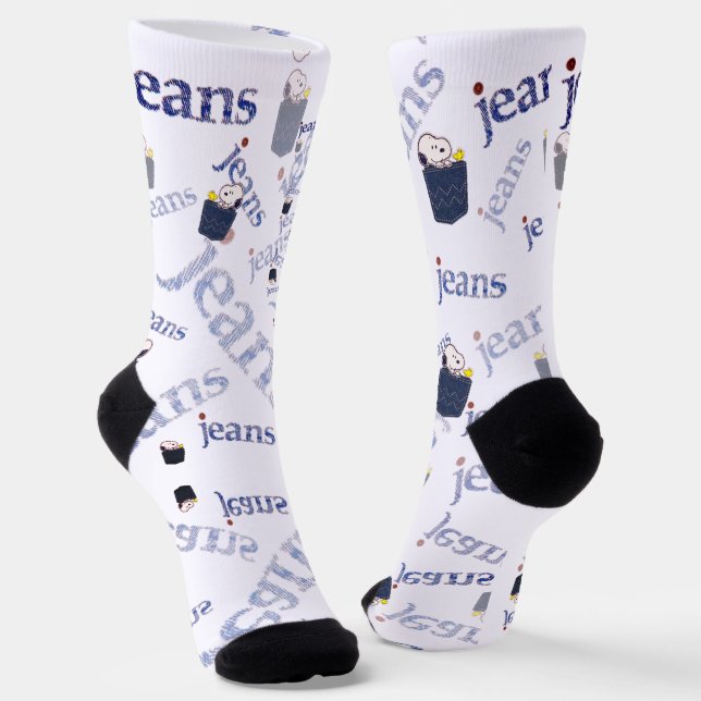 Calcetines de estampado integral  con azul jeans socken (Gewinkelt)