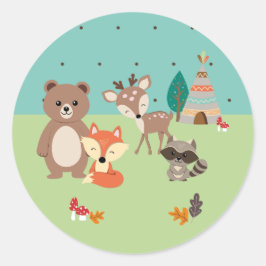 Calcomanía Animalitos del bosque Runder Aufkleber