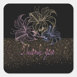 Calcomanía cuadrada con agradecimento quadratischer aufkleber