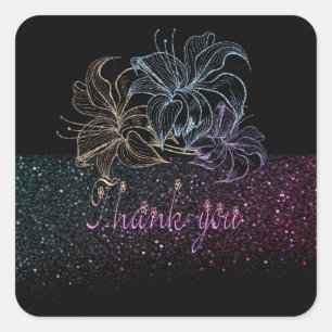 Calcomanía cuadrada con agradecimiento quadratischer aufkleber