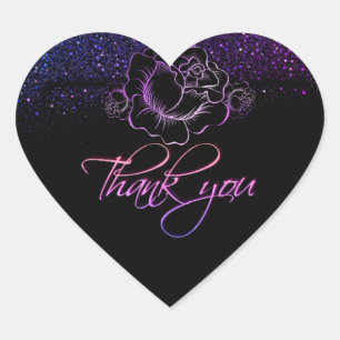 Calcomanía en forma de corazón con rosas Herz-Aufkleber