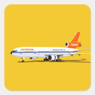 Calcomanía Viasa DC-10 Quadratischer Aufkleber