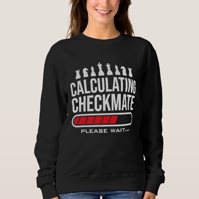 Calculating Checkmate Please Wait  Kids Mens Funny Sweatshirt (Vorderseite)