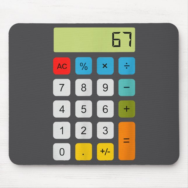 Calculator 67 Six Seven Funny Math Meme  Mousepad (Vorne)