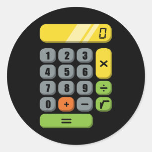 Calculator Costume Halloween Easy Cosplay Mathe Ge Runder Aufkleber