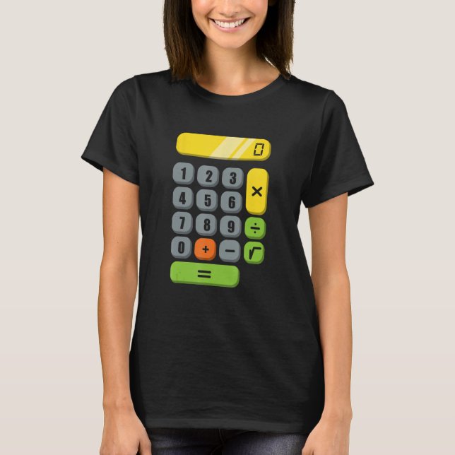 Calculator Costume Halloween Easy Cosplay Mathe Ge T-Shirt (Vorderseite)