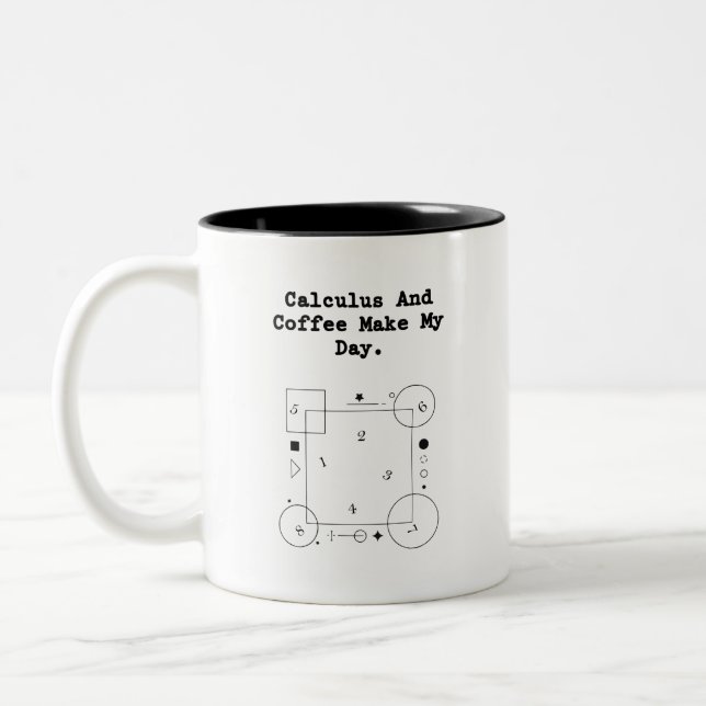 Calculus & Coffee Lover| Math Teacher Daily Ritual Zweifarbige Tasse (Links)