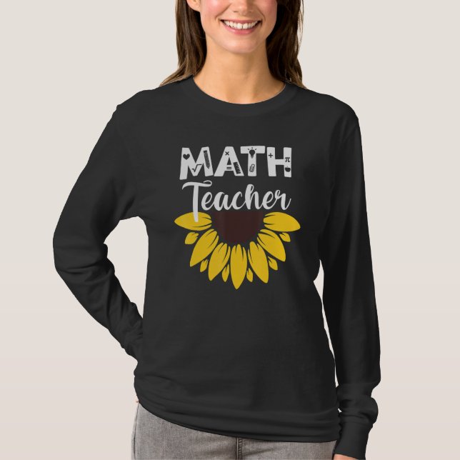 Calculus Joke Algebra Teacher Math Sunflower Math  T-Shirt (Vorderseite)
