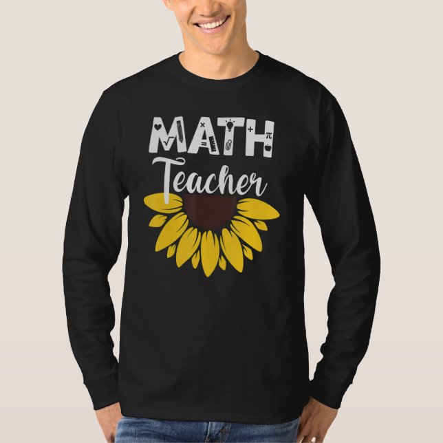 Calculus Joke Algebra Teacher Math Sunflower Math  T-Shirt (Vorderseite)