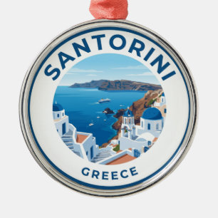 Caldera-Aussicht Santorin Griechenland Ornament Aus Metall