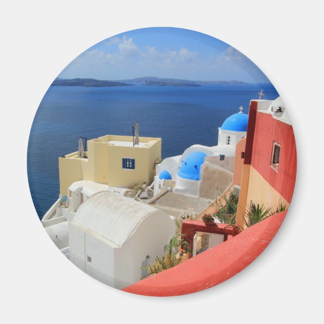 Caldera, Oia, Santorini, Griechenland Magnet (Vorne)
