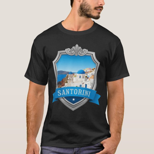 Caldera View Santorini Griechenland Cyclades Trave T-Shirt (Vorderseite)