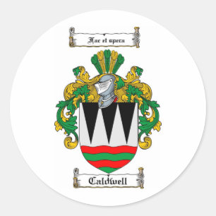 CALDWELL FAMILIENWAPPEN - CALDWELL WAPPEN RUNDER AUFKLEBER