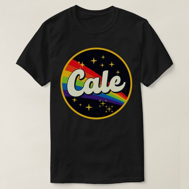 Cale Rainbow in Space Vintag Style T-Shirt (Design vorne)