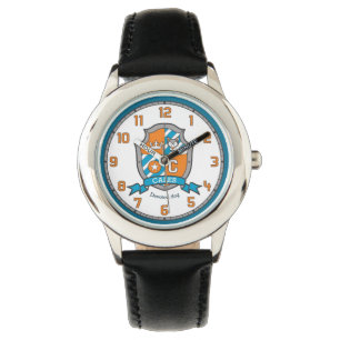 Caleb-Buchstabe C-Name bedeutet Wappen woll-Orange Armbanduhr