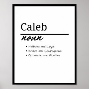 Caleb, Jungenname Personalisierte Namensdefinition Poster