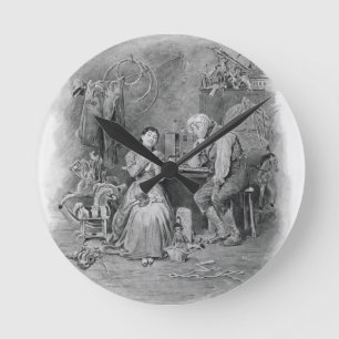 Caleb Plummer and his blind daughter, from 'Charle Runde Wanduhr