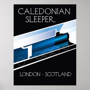 Caledonian Sleeper London Schottland Reiseplakat Poster
