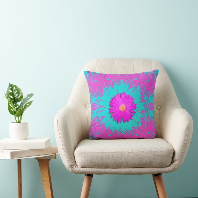 Caleidoscopio de Magenta y Turquesa Kissen (Stuhl )