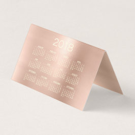 Calendar 2018 Schönheitssalon Lashes Rose Eyes Visitenkarten