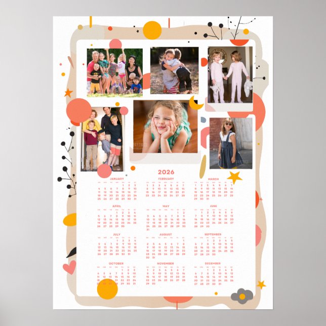 Calendar 2026 Family Photo Poster 18x24 (Vorne)