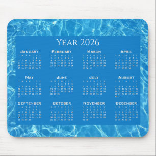 Calendar blue water texturiert mousepad