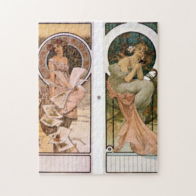 Calendar Champagne - Alphonse Mucha Puzzle (Vertikal)