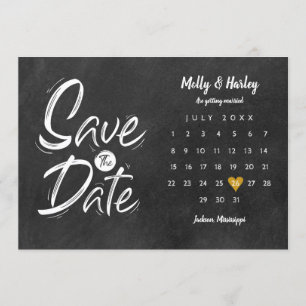Calendar Gold Heft Chalkboard Einladung