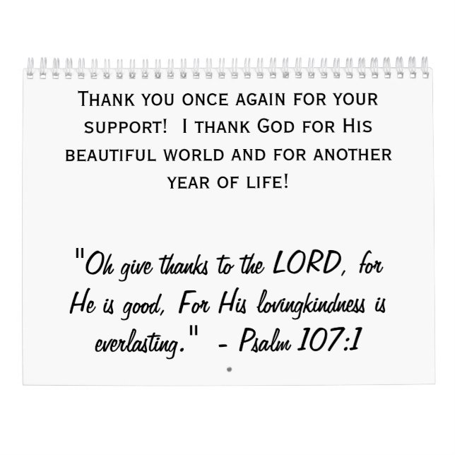 Calendar Kalender (Rückseite)