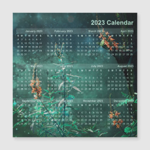 Calendar Magnet - Blume im Jademondlicht